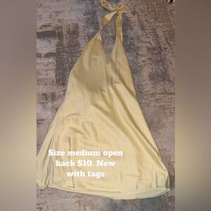 Elegant Yellow Halter Dress